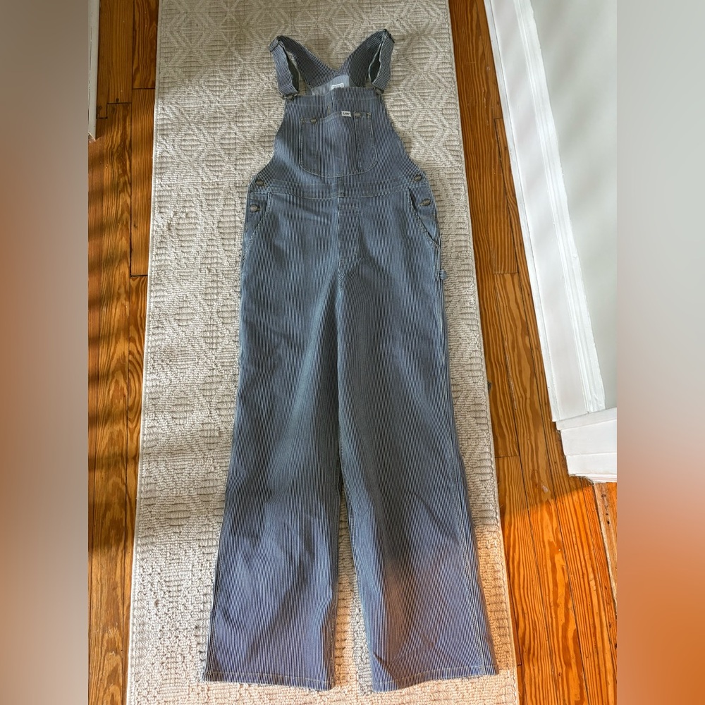 Lee Women's Pinstripe Denim Overalls